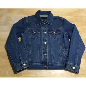 XELEMENT Blue Denim Motorcycle Riding Jean Jacket Biker Coat Women's L‎ Large